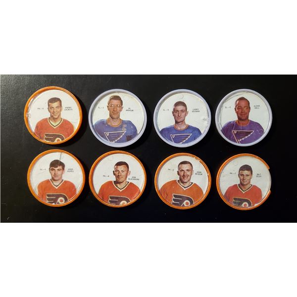 Lot of 8 x 1968-69 Shirriff Coins (Blues & Flyers)