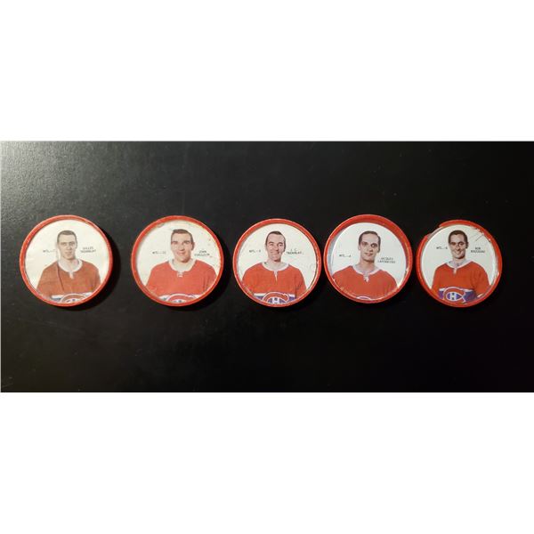 Lot of 5 x 1968-69 Shirriff Coins (Canadiens)