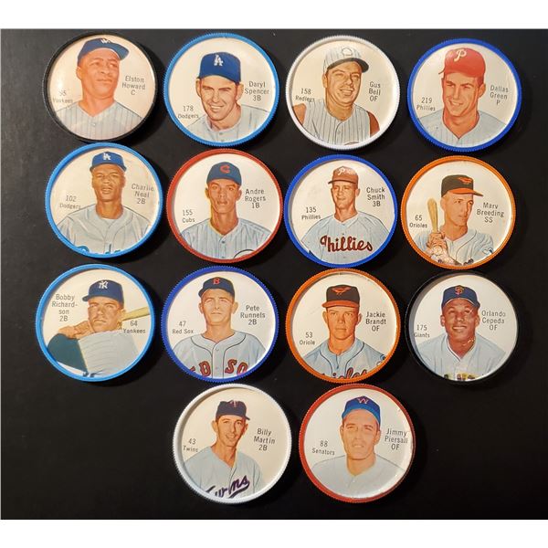 Lot of 14 x 1962 Salada Baseball Coins