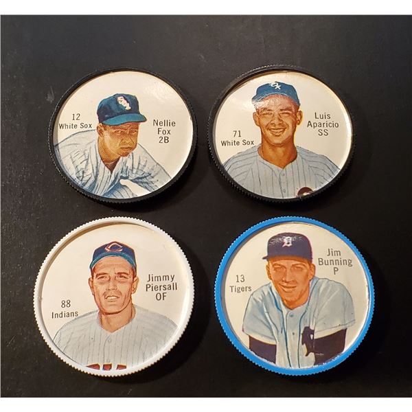 Lot of 4 x 1962 Salada Baseball Coins - Stars