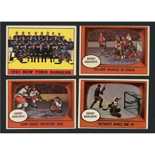 Lot of 4 x 1961-62 Topps Hockey Cards - Specials