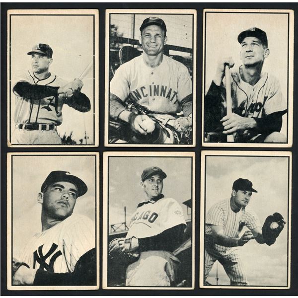 Lot of 6 x 1953 Bowman B&W Baseball Cards