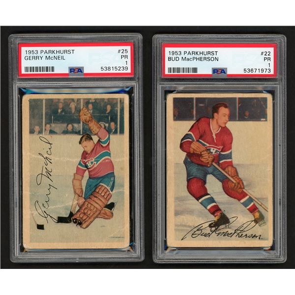 Lot of 4 x PSA graded 53 & 54 Parkhurst Hockey Cards