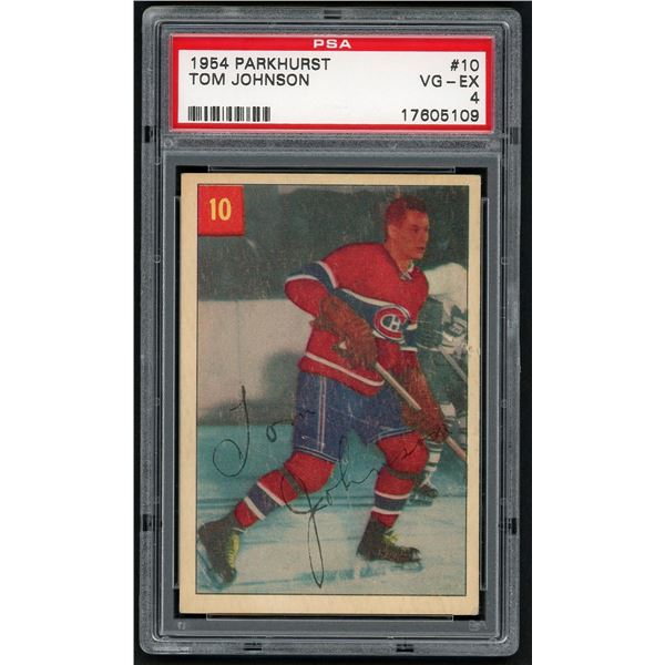 1954-55 Parkhurst #10 Tom Johnson (PSA 4)