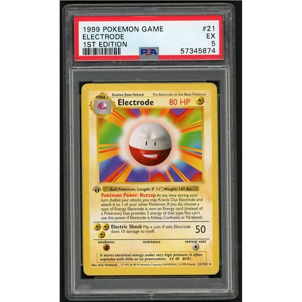 Pokemon: 1999 Electrode Shadowless 1st Ed (PSA 5)