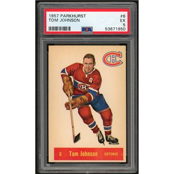1957-57 Parkhurst #M6 Tom Johnson (PSA 5)