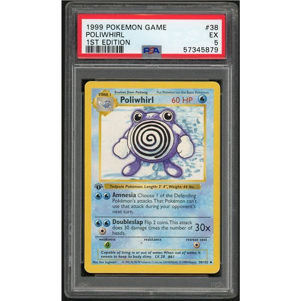 Pokemon: 1999 Poliwhirl Shadowless 1st Ed (PSA 5)