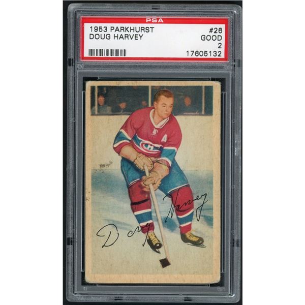 1953-54 Parkhurst #26 Doug Harvey (PSA 2)