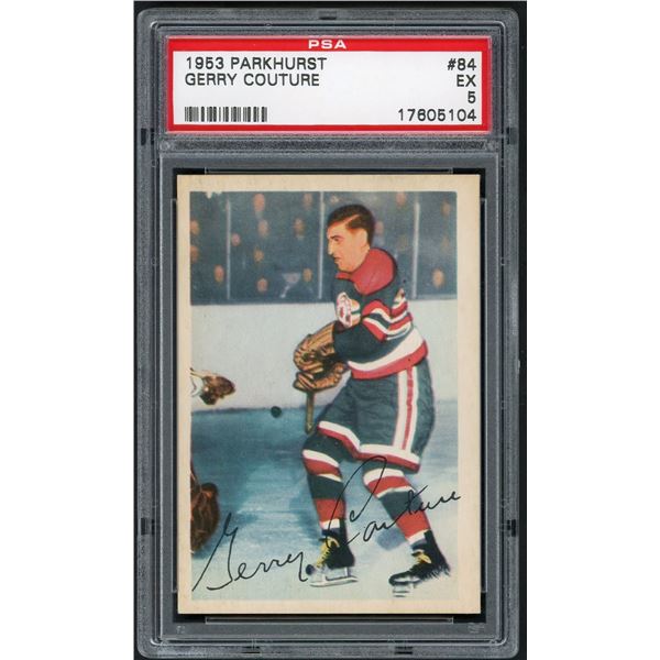 1953-54 Parkhurst #84 Gerry "Doc" Couture (PSA 5)