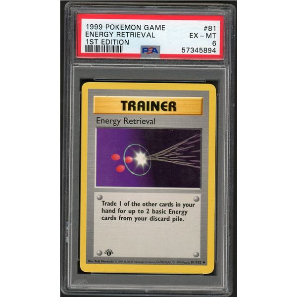 Pokemon: 1999 Energy Retrieval Shadowless 1st Ed (PSA 6)
