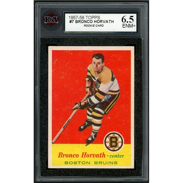 1957-58 Topps #7 Bronco Horvath RC (KSA 6.5)