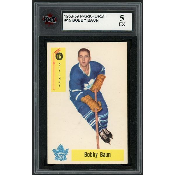 1958-59 Parkhurst #15 Bob Baun (KSA 5)
