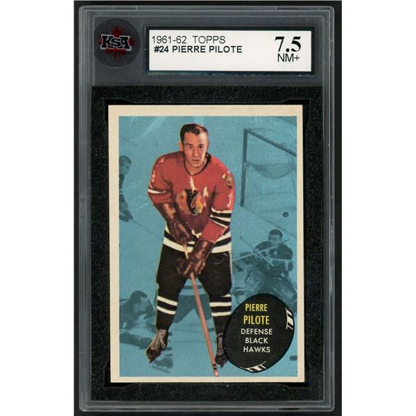 1961-62 Topps #24 Pierre Pilote (KSA 7.5)