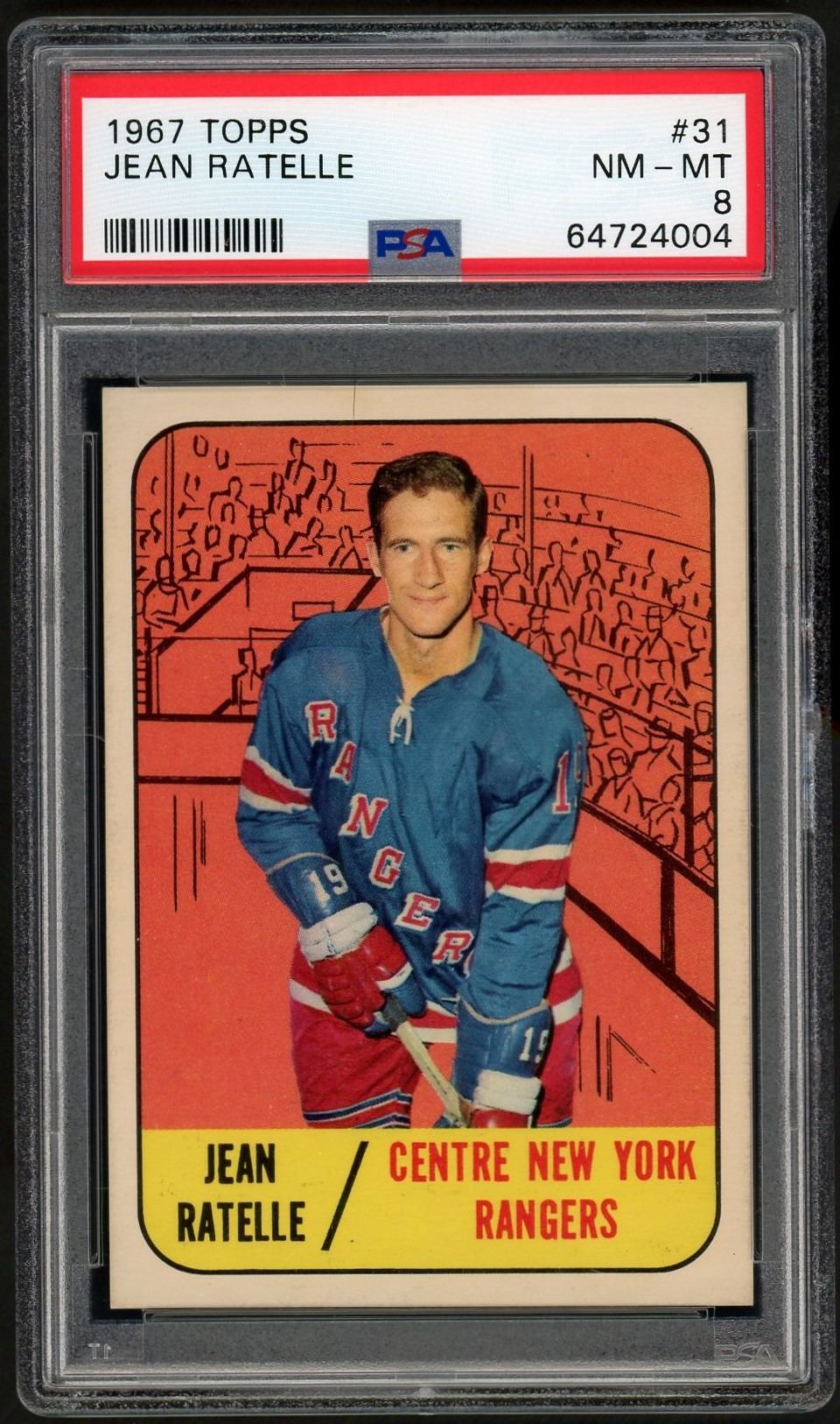 1967-68 Topps #31 Jean Ratelle (PSA 8)