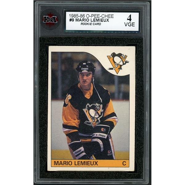 1985-86 O-Pee-Chee #9 Mario Lemieux RC (KSA 4)