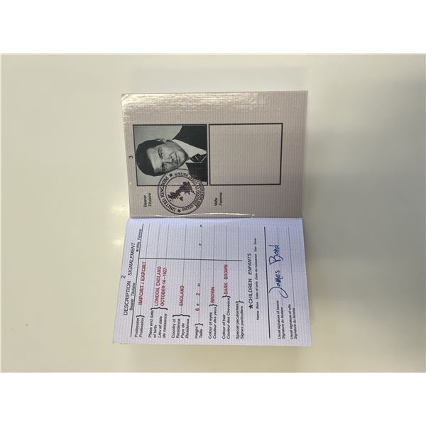 James Bond Roger Moore film passport prop