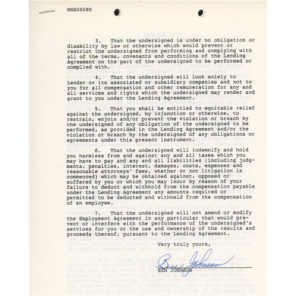 Ben Johnson signed contract