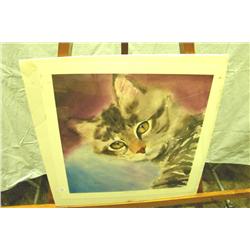 Cat Print LOVE EYES Signed Dan Strouble-