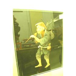 Framed Oriental Fisherman On Silk-