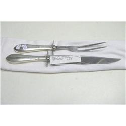 Silver Handled Knife And Fork Set-