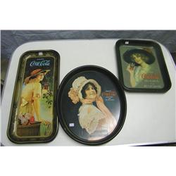 Three collectors Coca Cola Trays-