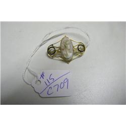 Vintage Brooch- Marked 10K Gold Cameo- Circa 1900-