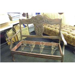 Love Seat With Carved Back-No Upholstery-