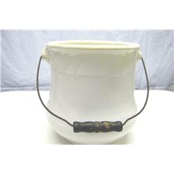 Ironstone Waste Jar W/ Wire Handle-