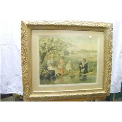 Print of Children Near Brook-