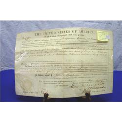 Land Grant Signed By JAMES BUCHANAN-