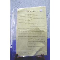 PERMIT TO SELL GOODS On Indian Reservation-