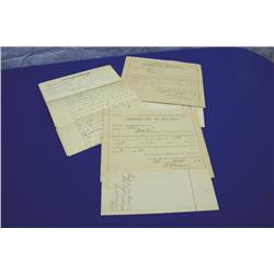 Three Certificates of Record Dated 1896-1887-1896-