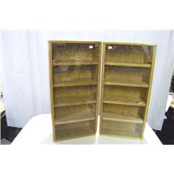 Two Oak Wall Mount Showcases-