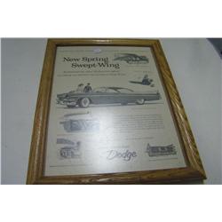 Framed Auto Advertisment-Dodge-