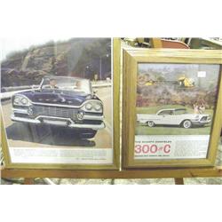 Two Framed Auto Advertisments-