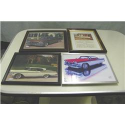 Four Framed Auto Advertisments-