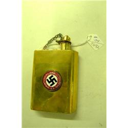 Brass German Flask w/Cork Stopper -
