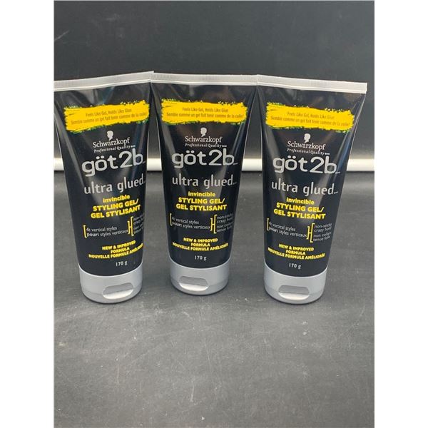 Schwarzkopf Got2b Invincible Styling Gel (3 x 170g)