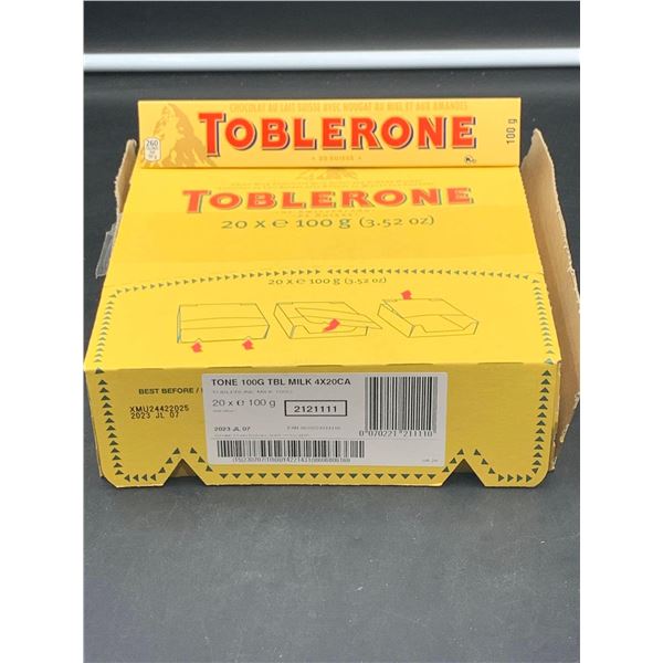 Toblerone Swiss Milk Chocolate with Nougat Bars (20 x 100g)