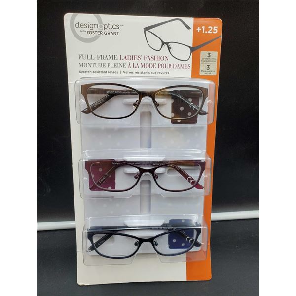 Design Optics Full Frame Ladies Fashion Reading Glasses (3 x 1.25)