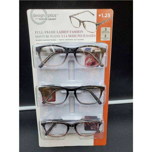 Design Optics Full Frame Ladies Fashion Reading Glasses (3 x 1.25)