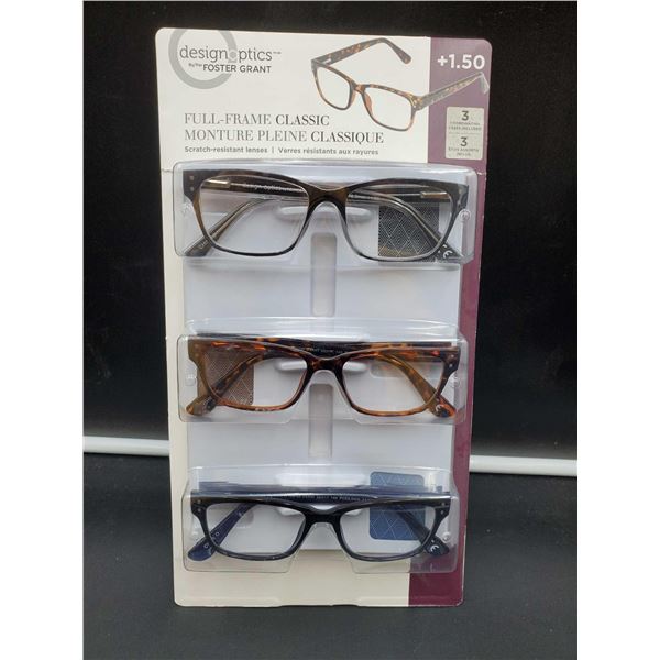 Design Optics Full Frame Fashion Reading Glasses (3 x 1.50)