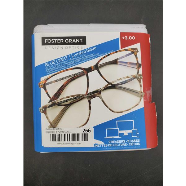 Foster Grant Classic Frame Reading Glasses (2 x 3.00)