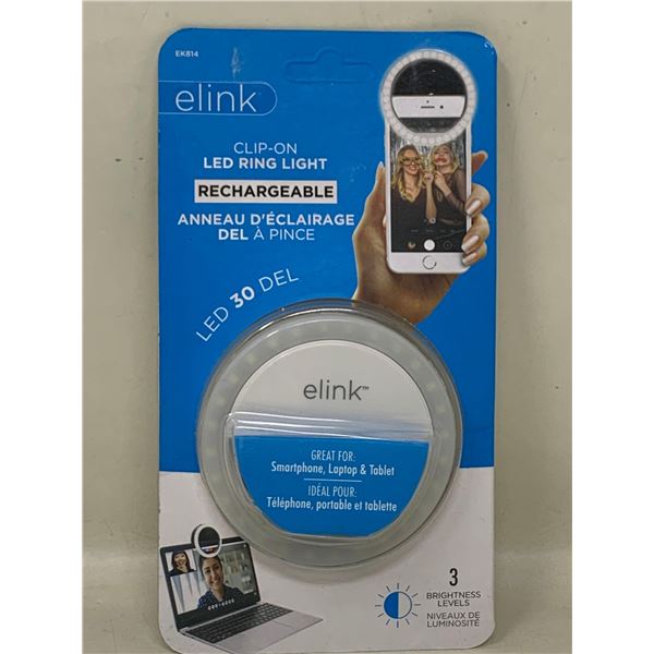 NEW Elink Clip-on LED Ring Light Rechargeable
