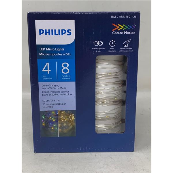 NEW Phillips LED Micro Lights 4 sets Color Changing 8 functions 50 LED's per set