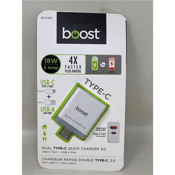NEW Boost Duel Type-C Quick Charger 3.0