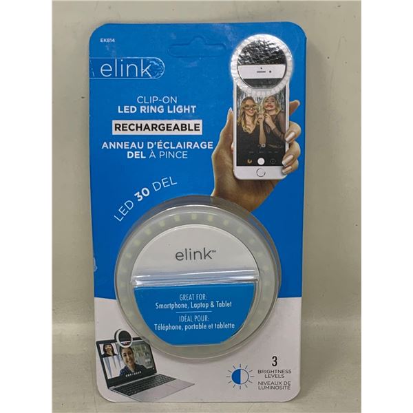 NEW Elink Clip on LED Ring light Rechargeable