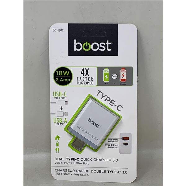 NEW Boost Duel Type-C Quick Charger 3.0