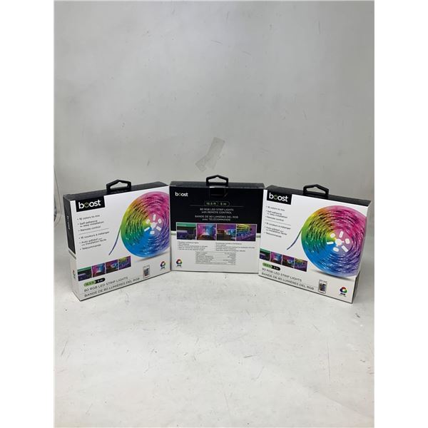 NEW Boost 80 RGB LED Strip Lights 1 6Color mix/Remote control Self-adhesive 16.5ftÊ Lot of 3 boxes