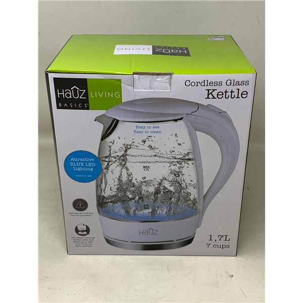 NEW HauzÊliving Cordless Glass Kettle 1.7L 7 Cups